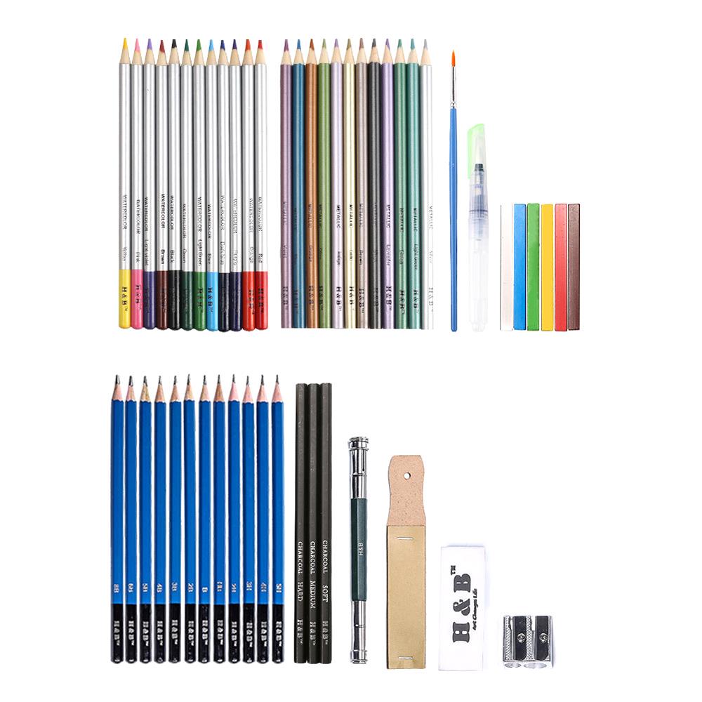 51pcs Sketch Pencil Set Sketch Pencil Painting Tool Set Artist Art Supplies Graffiti Crafts Portable