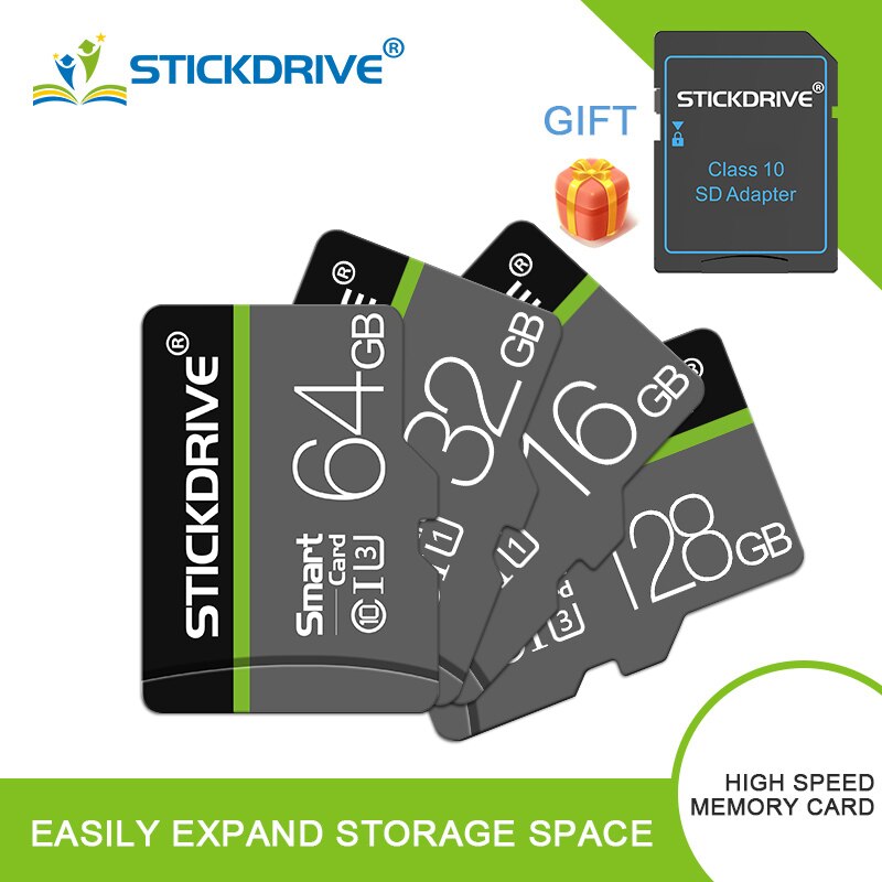Minneskort tarjeta sd-kort 128gb 64gb klass 10 höghastighets micro  sd 32gb 16gb mini tf-kort 8gb minneskort