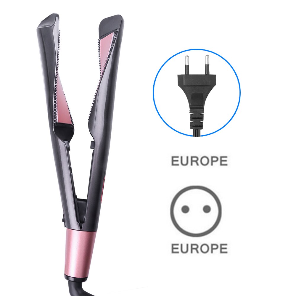 Krultang Haar Wave Wand Professionele 2 In 1 Hair Iron Straightening & Krultang Haarkrulspelden Keramische Looper: EU  NO Box