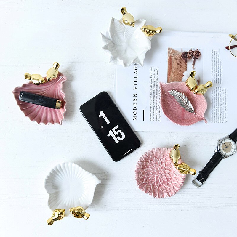 Nordic Keramische Sieraden Lade Decoratieve Schotel Voedsel Plaat Ketting Opslag Trays Ringen Armbanden Houder Creatieve Decoratie