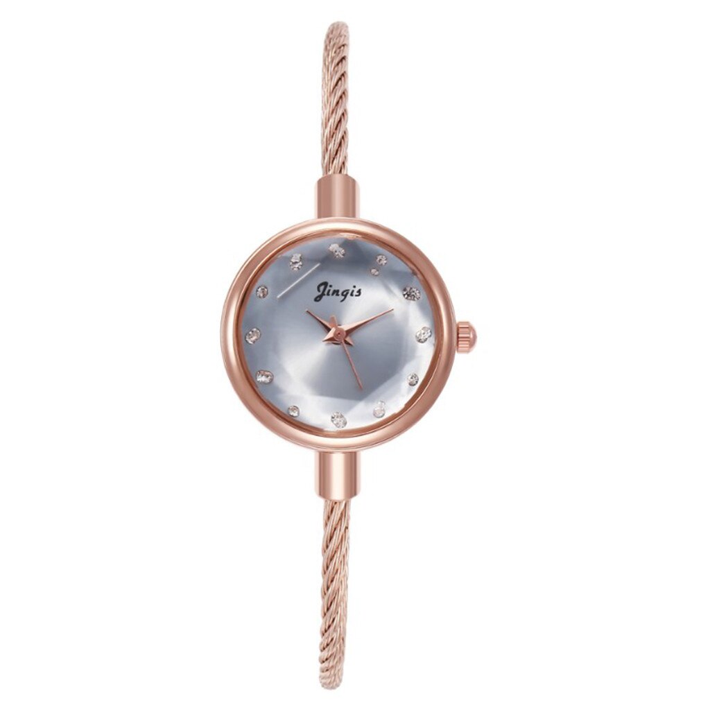 Lvpai Brand Ladies Watch Small Watch Rose Gold Bangle Bracelet Geometric Glass Surface Women Watches Dress Clock Relogio *A: Gray