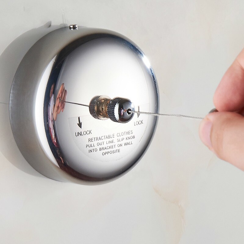 304 stainless steel clothes drying line chrome or gold plating cloth cord bathroom accessories 2.8 M clothesline WF