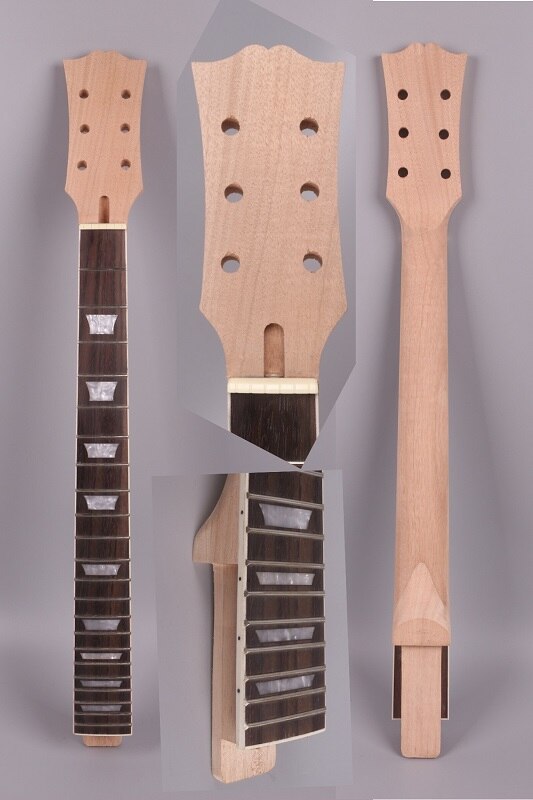 Mástil de guitarra eléctrica de caoba y palisandro, diapasón 22 trastes, 24,75 pulgadas, # XLP3: 08 neck