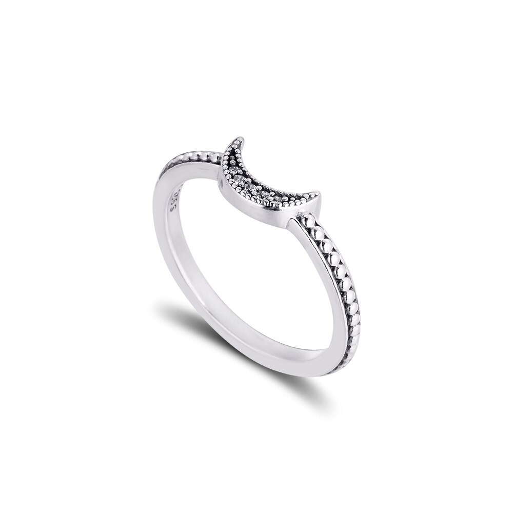 CKK anello mezzaluna luna anelli di perline per donna uomo anelli Mujer gioielli in argento Sterling 925 Aneis Hombre da sposa