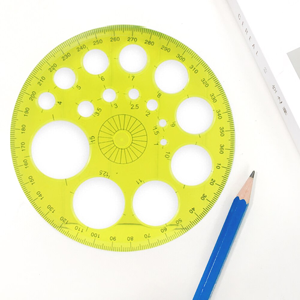 Round Template Ruler Office Drawing Embossing Circular Template 360 Degree Ruler for Quickly Measuring Accessories