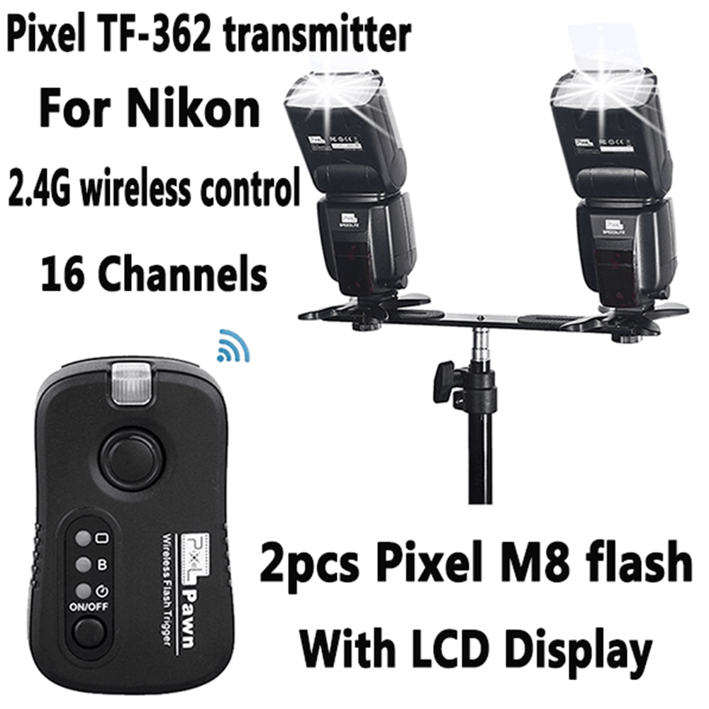 INSEESI IN-560IV IN560IV PLUS & PIXEL M8 LCD FlashLight Wireless Flash Speedlite &TF-362 Wireless Flash Trigger for Nikon Camera