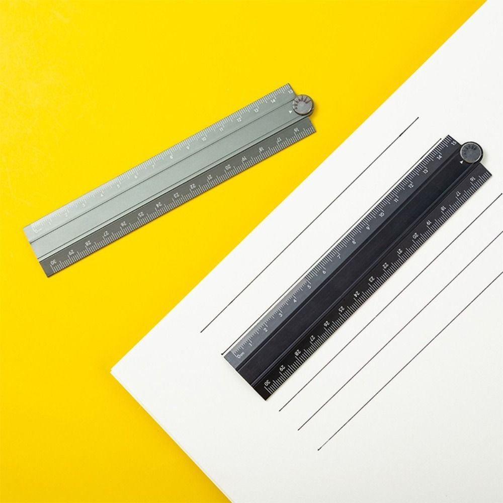 Regla plegable de estilo Simple, regla de papelería de Metal creativa de 15cm y 30cm, herramienta de medición de dibujo para estudiantes plegable de aleación de aluminio