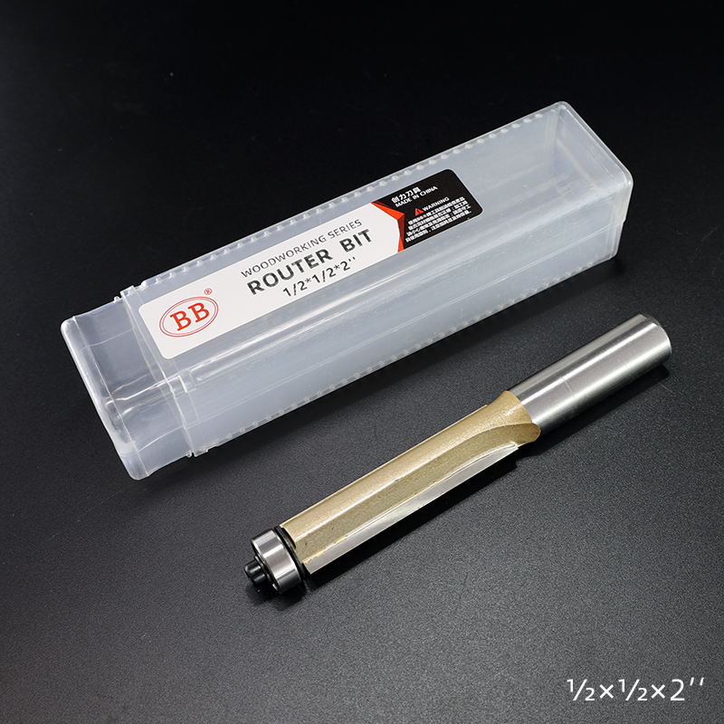 BB Router Bit Bearing Spiral &amp; Straight Flush Trimming Tool Woodworking 1/2 1/4 Diameter Carbide CNC Side Milling Cutter DIY