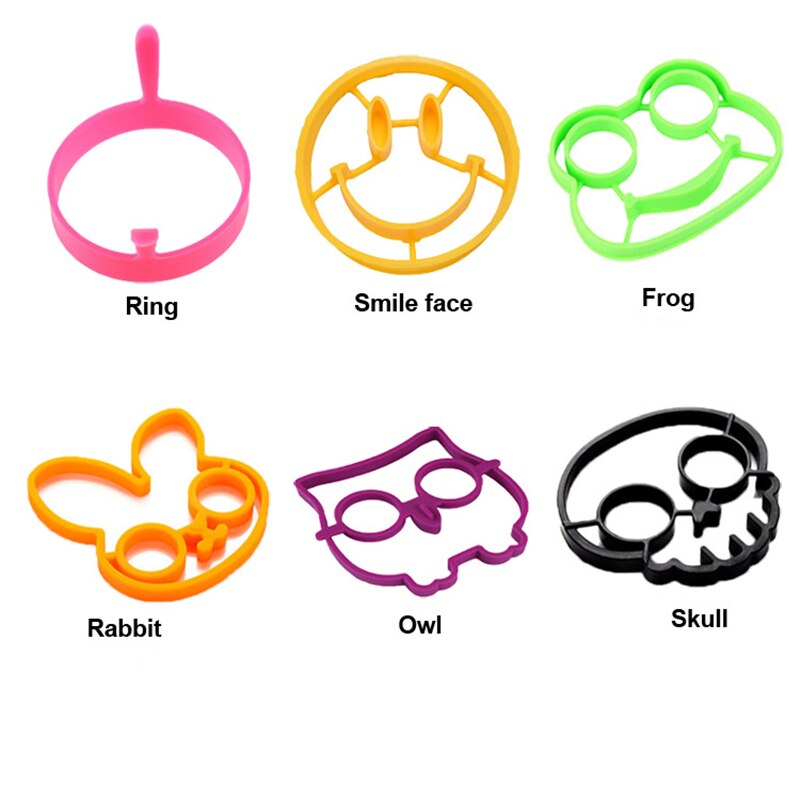 Funny Silicone Egg Rings Nonstick Omelette Egg Mold For DIY Breakfast Egg Fried Pancake Molds Rabbit Skull Kitchen Tools