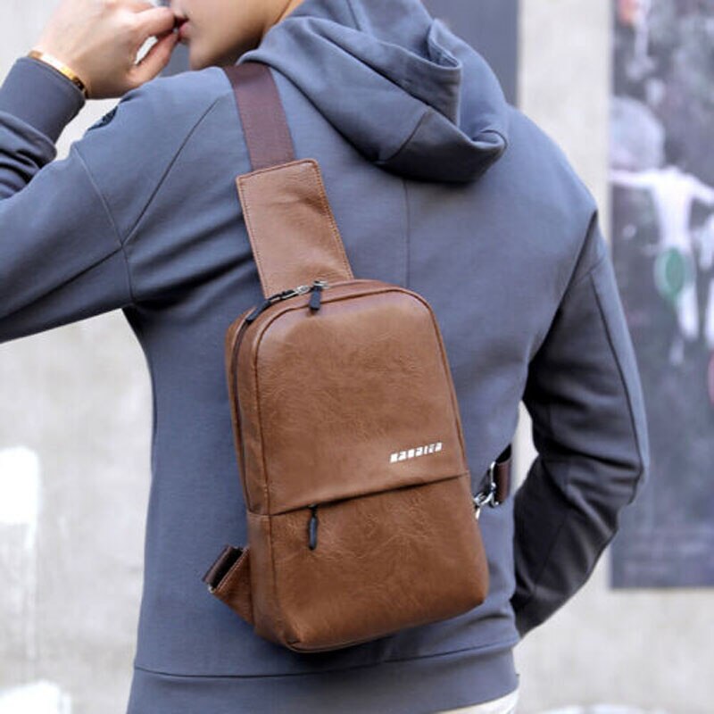 Sac à bandoulière pour hommes, nouvelle de , sac de poitrine Anti-vol chargeur USB, sac à épaule décontracté,