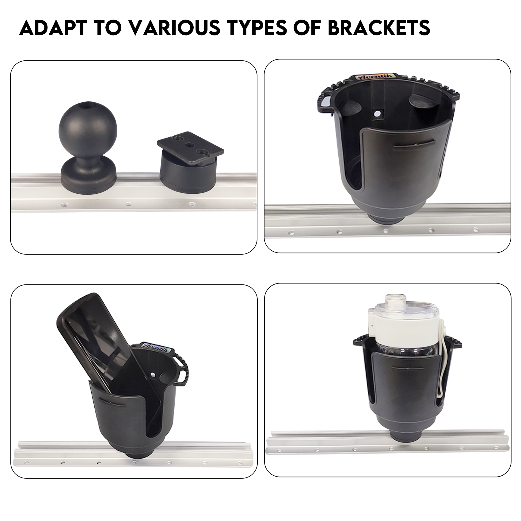 Aluminum Kayak Track Rails Bracket Accessories Kayak Track mount Rail System Fishing Rod Rack Holder Mounting Base Canoe