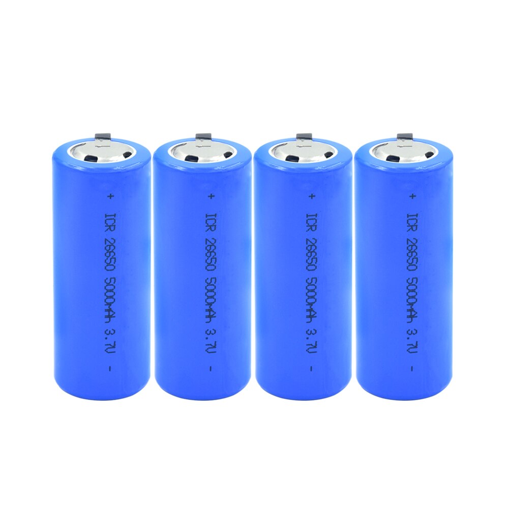 1/2/4 Pcs PTC Beschermd 26650 5000mAh Lithium Li-Ion Batterij Voor Alarm LED Licht Walkie -talkies 3.7V ICR 26650 Cellen: 4 pieces