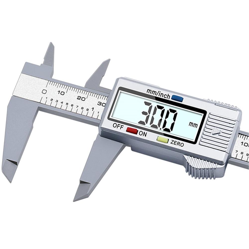 Vernier caliper 0-150mm 6 tommer måleværktøj plast lcd digital elektronisk kulfiber lineal gauge mikrometer