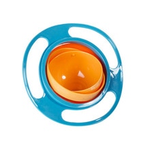 360 Roterende Baby Food Grade Plastic UFO Gyro Stijl Kom Ronde Lekvrij Anti-dumping Overloop Kinderen Voeden Fruit Draaitafel