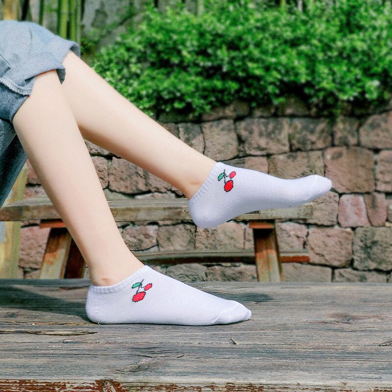 5 Pairs Women Summer Pure Color Cotton Socks