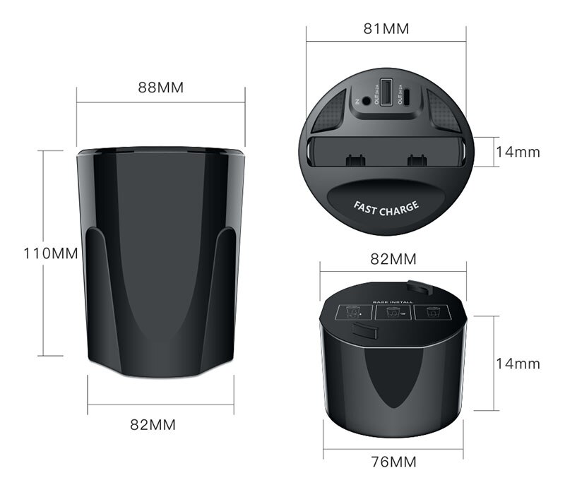 QI Car Wireless Fast Charger Cup per iPhone 8 X supporto di ricarica supporto di ricarica per Apple XS MAX/XR samsung note10/9 ricarica Wireless