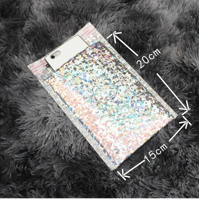 25 uds. Sobre de burbujas de oro rosa de 15x20 + 4 cm, sobre de burbujas de papel de oro rosa para embalaje de , bolsa de recuerdo de boda: Laser