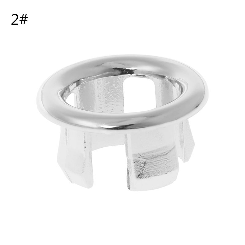 Bathroom Basin Sink Overflow Ring Six-foot Round Insert Chrome Hole Cover Cap G8TB: 2