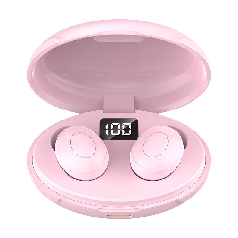 Bluetooth 5.0 Draadloze Mini In-Ear Oordopjes Oordopjes Led Display Tws Headsets Dual Oordopjes Bass Sound Voor Huawei Xiaomi iphone: Pink