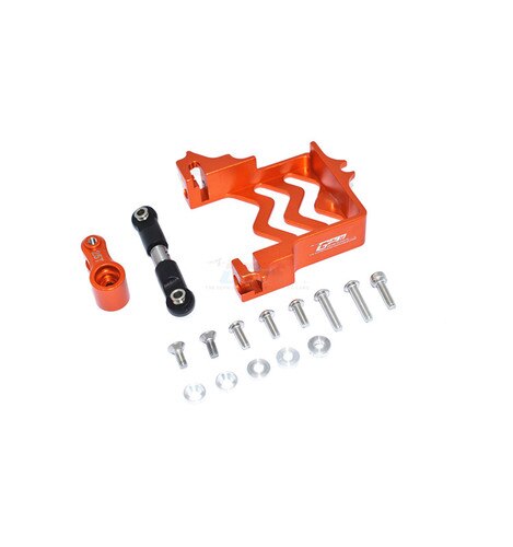 alluminio lega servo base + inossidabile acciaio timone asta + 25T servo braccio per TRAXXAS 1/10 MAXX mostro camion-89076-4: Arancione