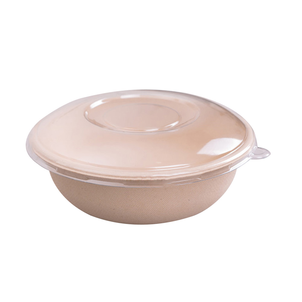 Cuenco ovalado redondo desechable, recipiente para ensalada, aperitivos, Picnic con tapa, 50 Uds.