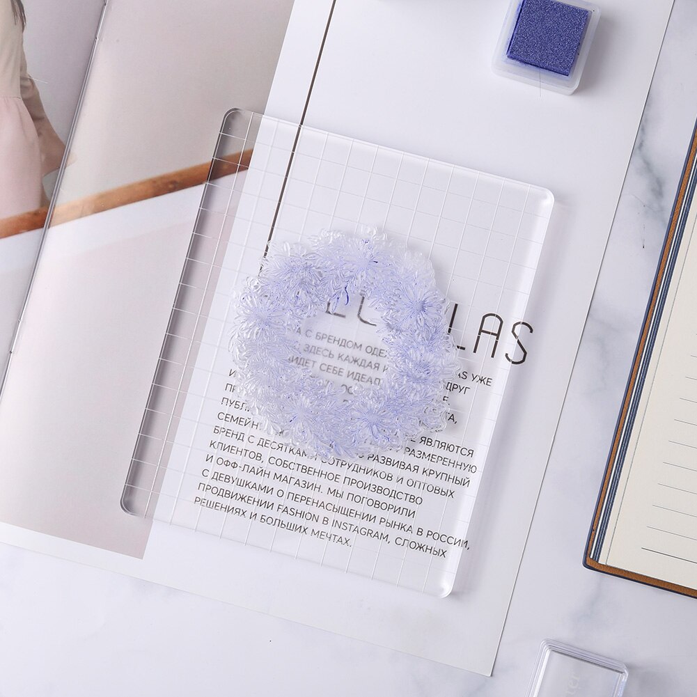 9 Size Acrylic Block For Clear Stamp Cling Mounted Rubber Stamps DIY Scrapbooking Clear Photo Album Decorative Handmade Tool