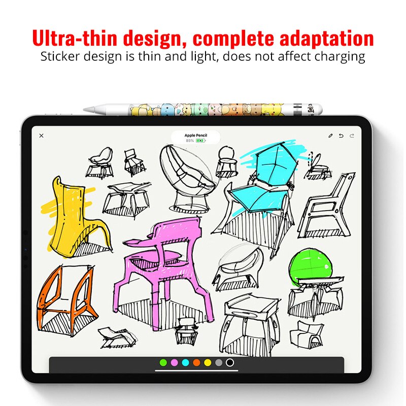 Bescherm Sticker Voor Apple Potlood 1 2 Leuke Skin Krasbestendig Creatieve Stickers Geen Spoor Stylus Pen Film Cover