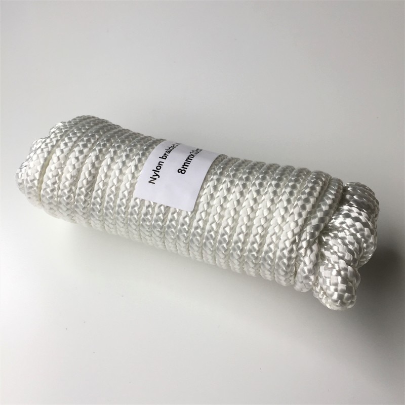 Corde en polypropylène tressée blanche, 8mm x 10m, corde pour bateau, pour vêtements de Camping, voile
