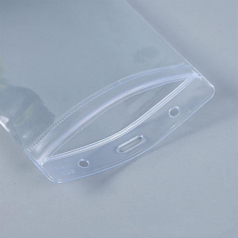 100 PCS Waterproof Clear Plastic Vertical Name Tag Badge ID Card Holders