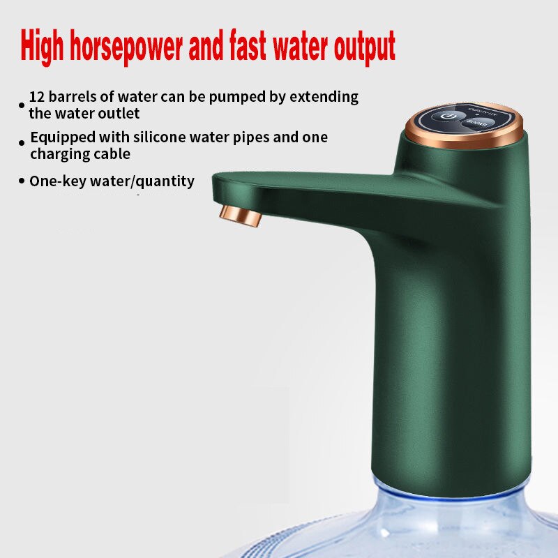 Automatic USB Charging Electric Barreled Water Pump Home Office Pure Water Dispenser: Red