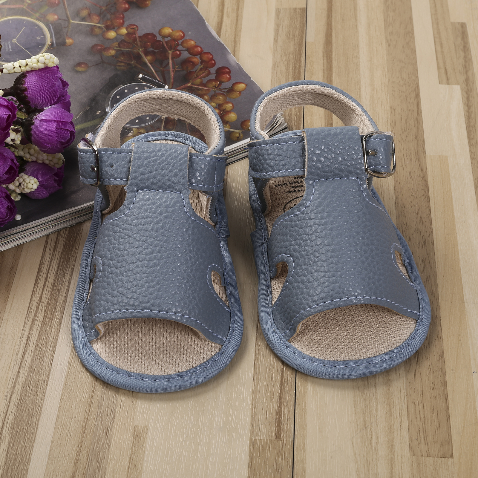 Sandales antidérapantes en toile PU pour bébés de 0 à 18 mois, baskets d'été à la pour garçons, chaussures pour bébés de 0 à 18 mois,