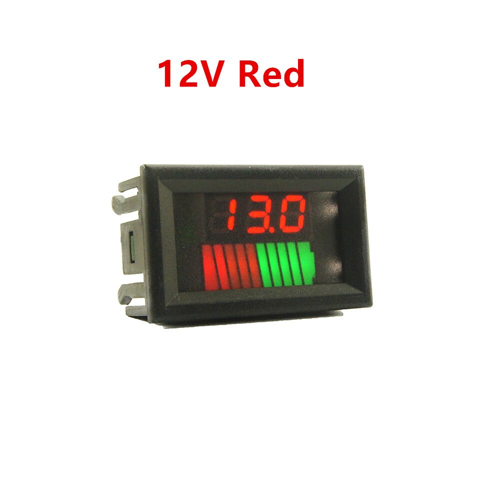 12V 24V Auto Blei Säure Batterie Ladezustand Anzeige 10 Segmente Lithium-Batterie Kapazität Tester Meter Dual LED Voltmeter Bausätze: 12V rot