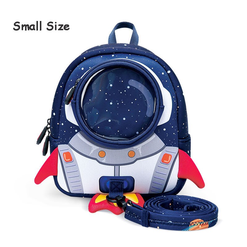 3d børn skoletasker søde anti-mistede børns rygsæk skoletaske rygsæk til børn baby tasker i alderen 1-6: Blå lille