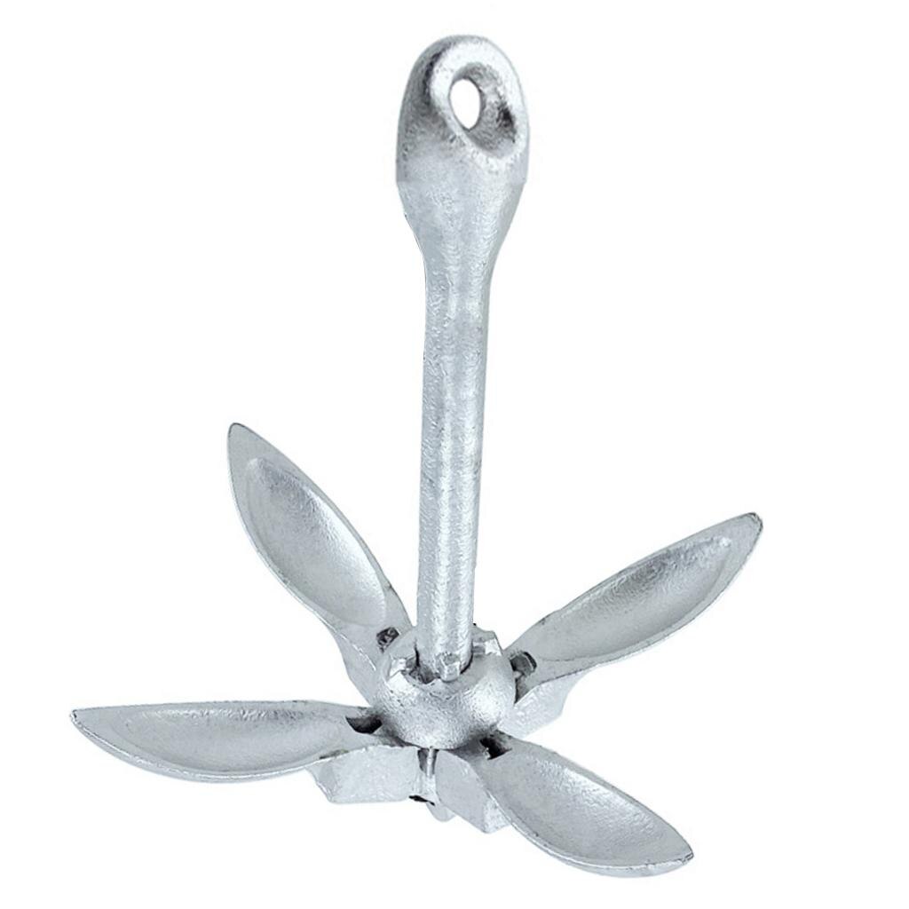 4 tine Mooring Docking Hardware Boat Folding Grapnel Anchor for Small Watercraft