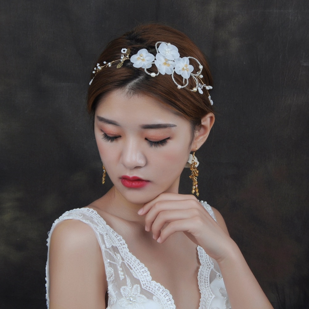 Flower Girl Headband For Wedding Floral Bridal Headband Wedding