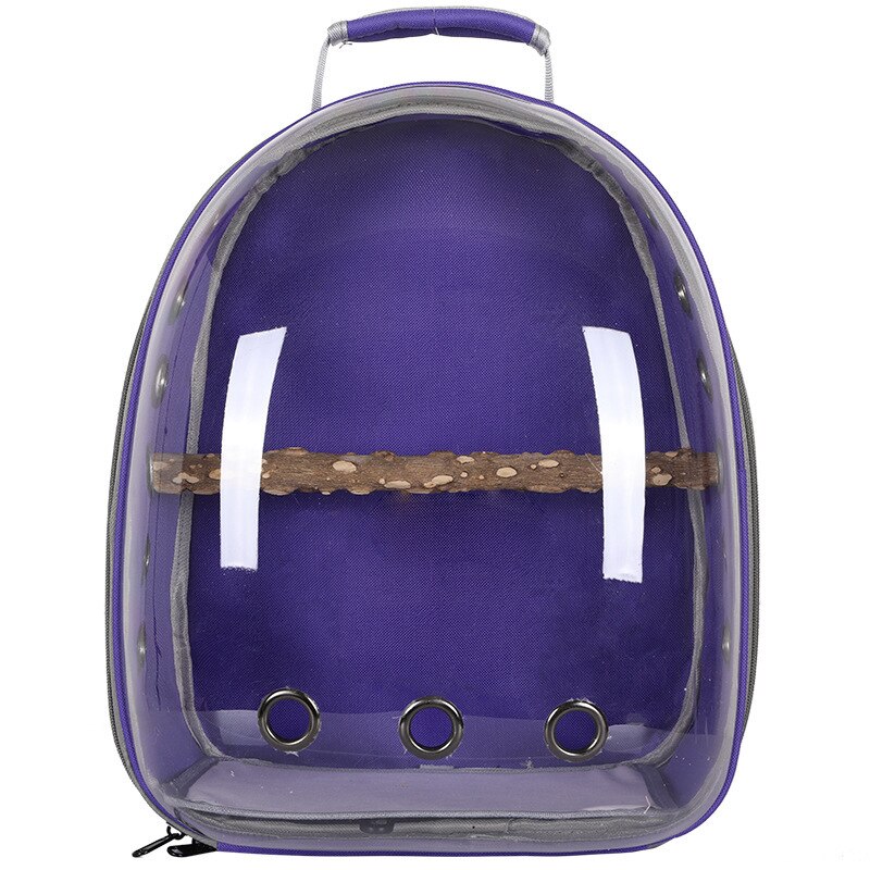 Zaino da viaggio per pappagalli per animali domestici gabbia per uccelli trasparente grande scatola di trasporto per cabina portatile zaino grigio: Viola