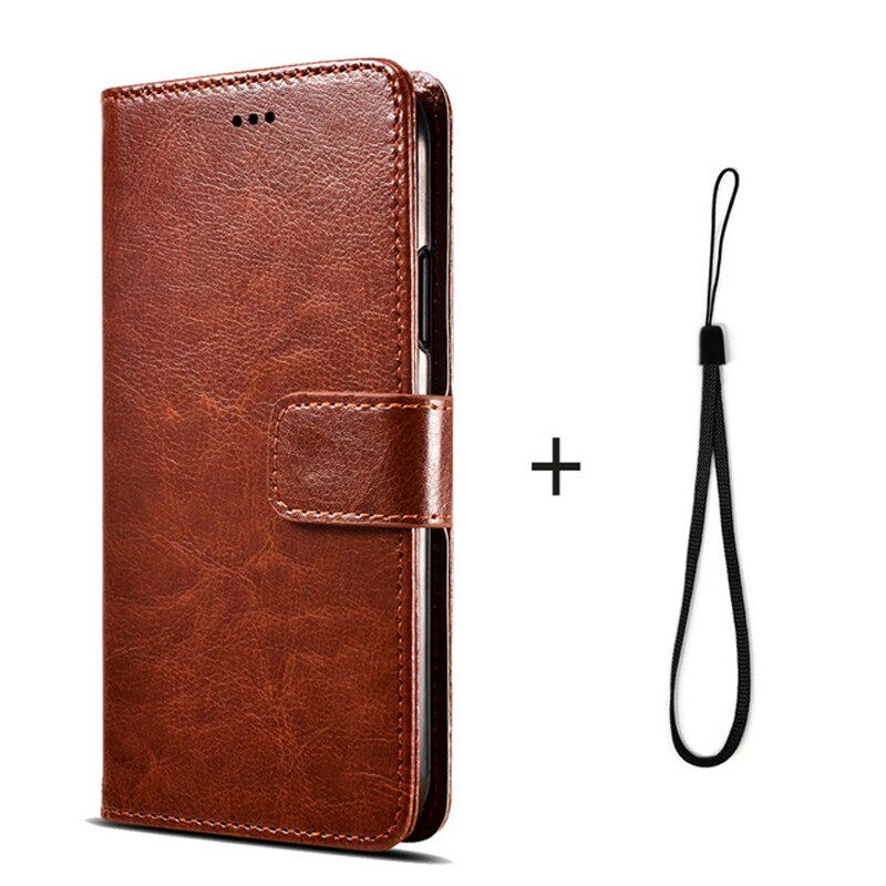 Per Infinix Hot 10 Lite custodia per telefono custodia in pelle PU per telefono Flip Cover Protector per Infinix Hot 10 Lite Funda portafoglio Shell Book Capa: CX Brown Strap