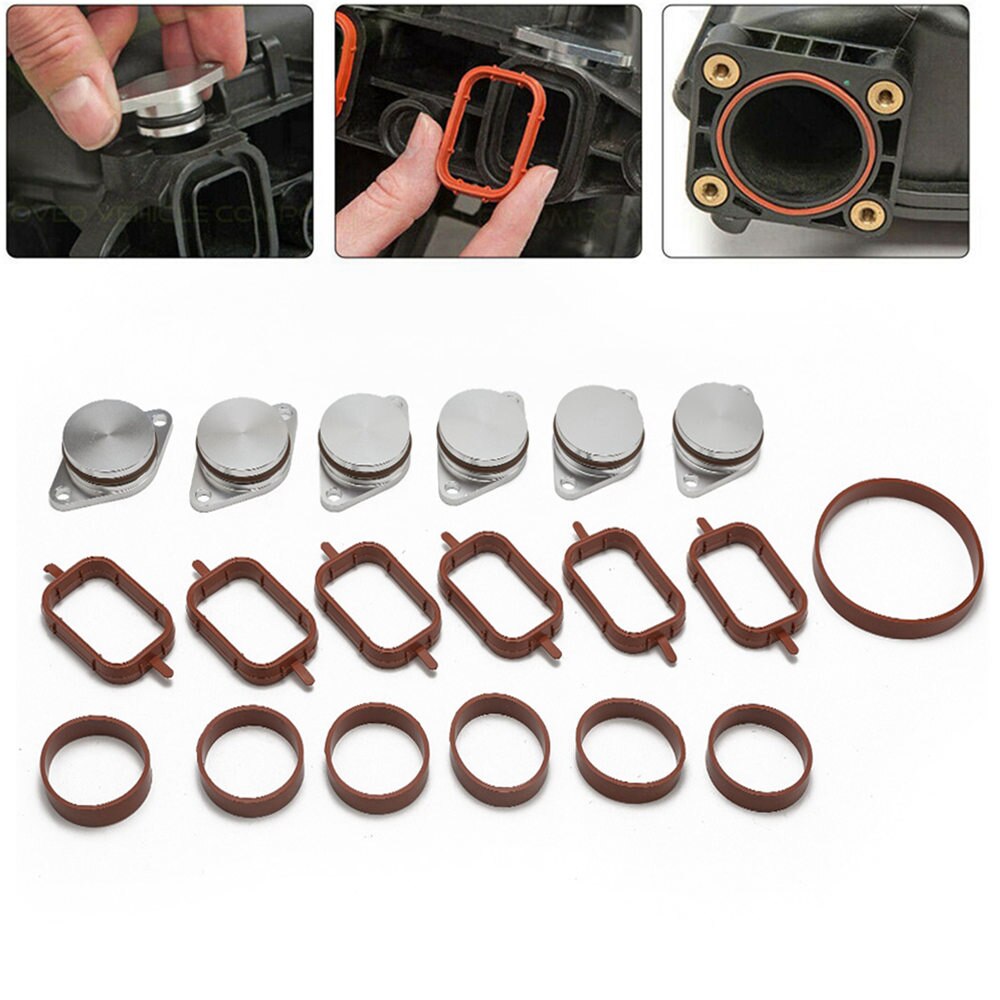 BMW Diesel Swirl Flap Delete Kit - 6x33mm Aluminum Blanks With Intake Manifold Gaskets For M57 Engines