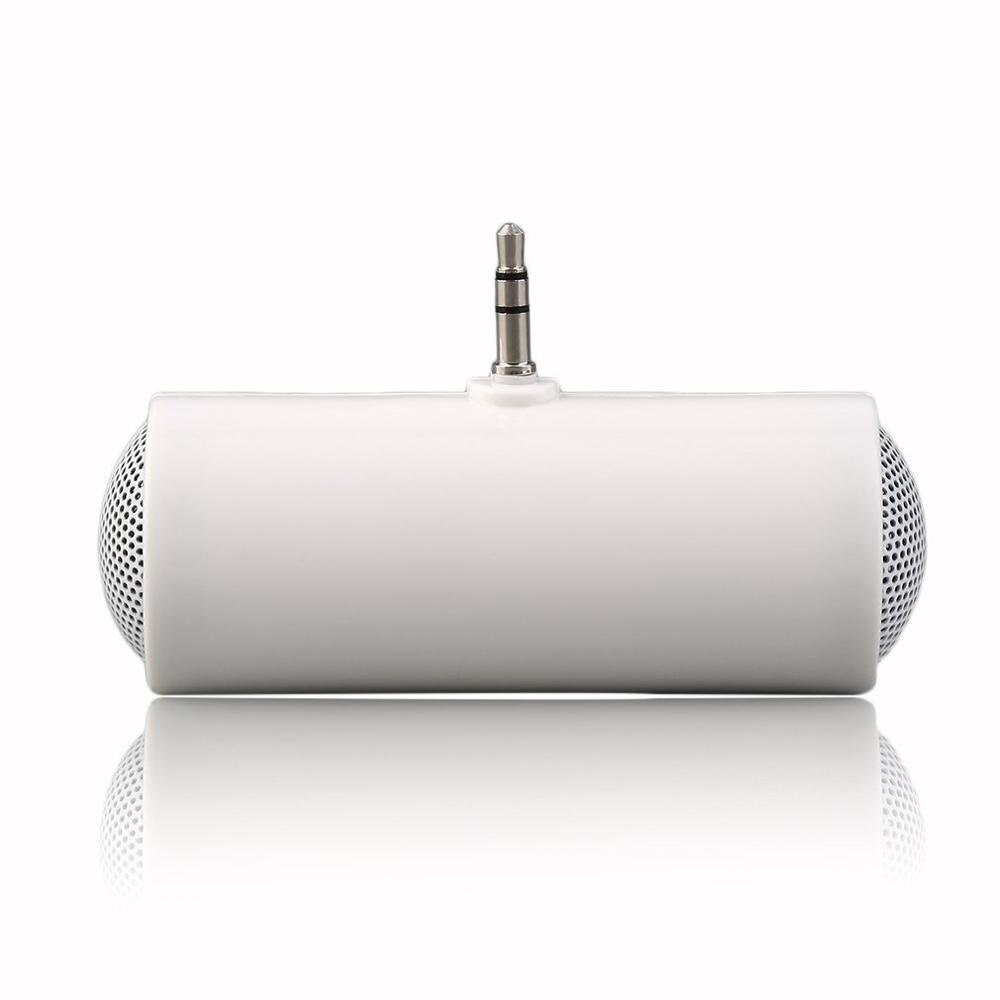 Stereo Speaker MP3 Player Versterker Luidspreker Voor Slimme Mobiele Telefoon Iphone Ipod, MP3 Met 3.5 Mm Connector: WHITE