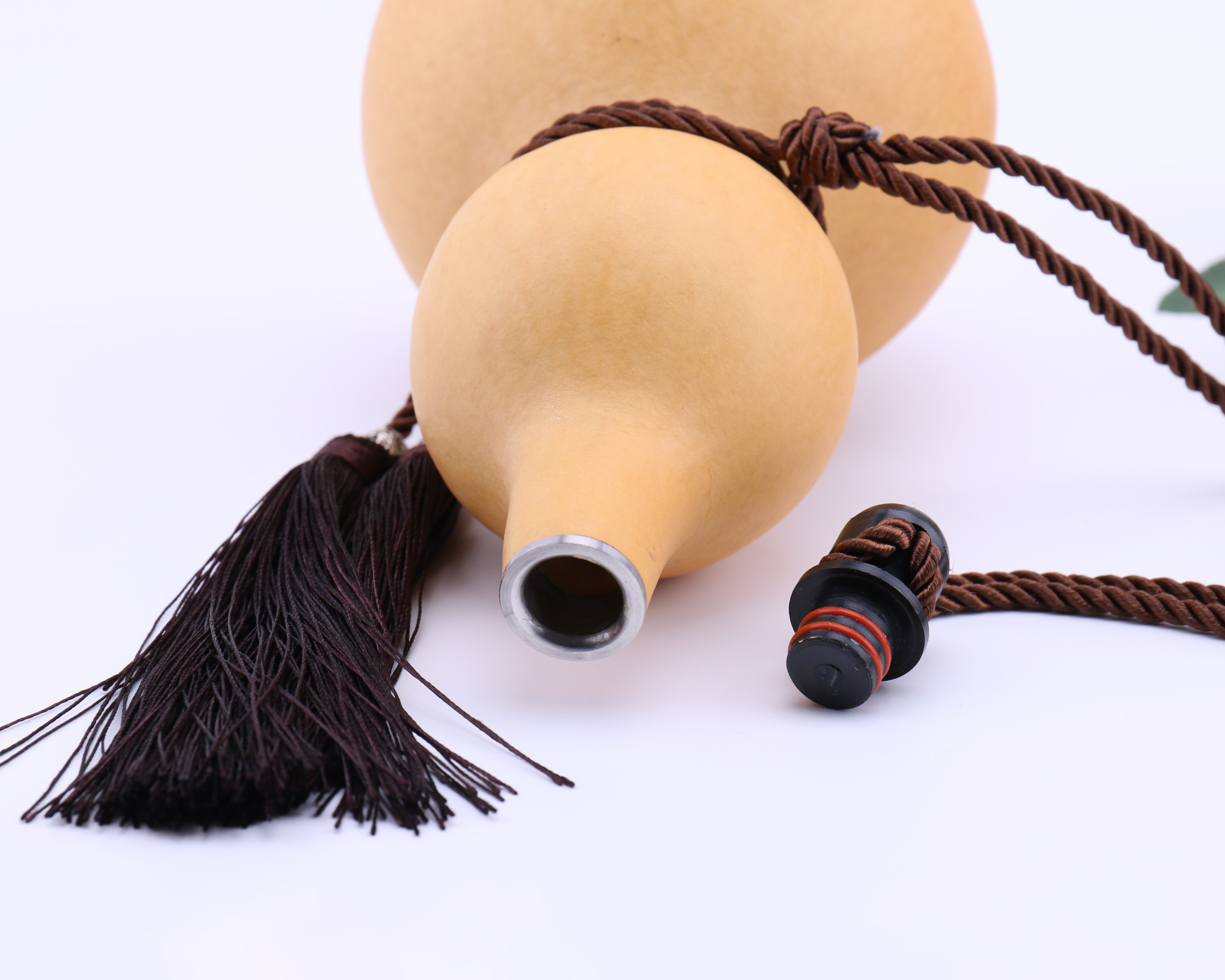 Natural Dried Gourd Water Bottle with Lid Hollow Calabash Chinese Pumpkin for Drinks Holder Ornament Decor Groomsmen
