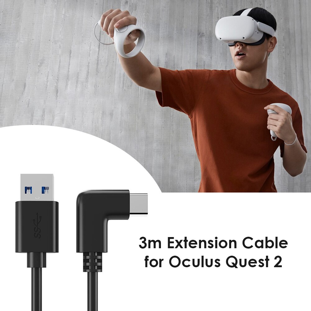 Cable de conexión para Oculus Quest 2, Cable de carga USB 3,0 de 5M para Oculus Link, transferencia de datos, carga rápida VR Acces