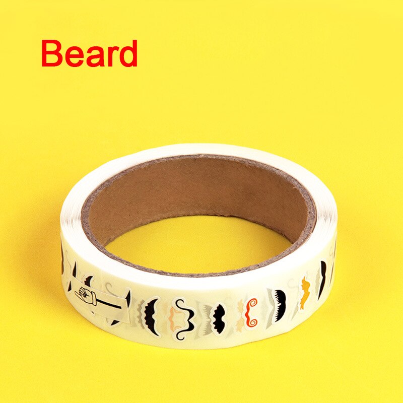 825Pcs 15m Stickers For Children DIY Eyes Adhesive Paper Adhesive Tape Kindergarten Handmade Color Eyeballs: Cartoon Beard