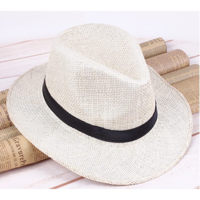 Mode Panama Hoed Zomer Zon Hoeden Voor Vrouwen Man Strand Strooien Hoed Voor Mannen Uv-bescherming Cap Chapeau Femme: 1