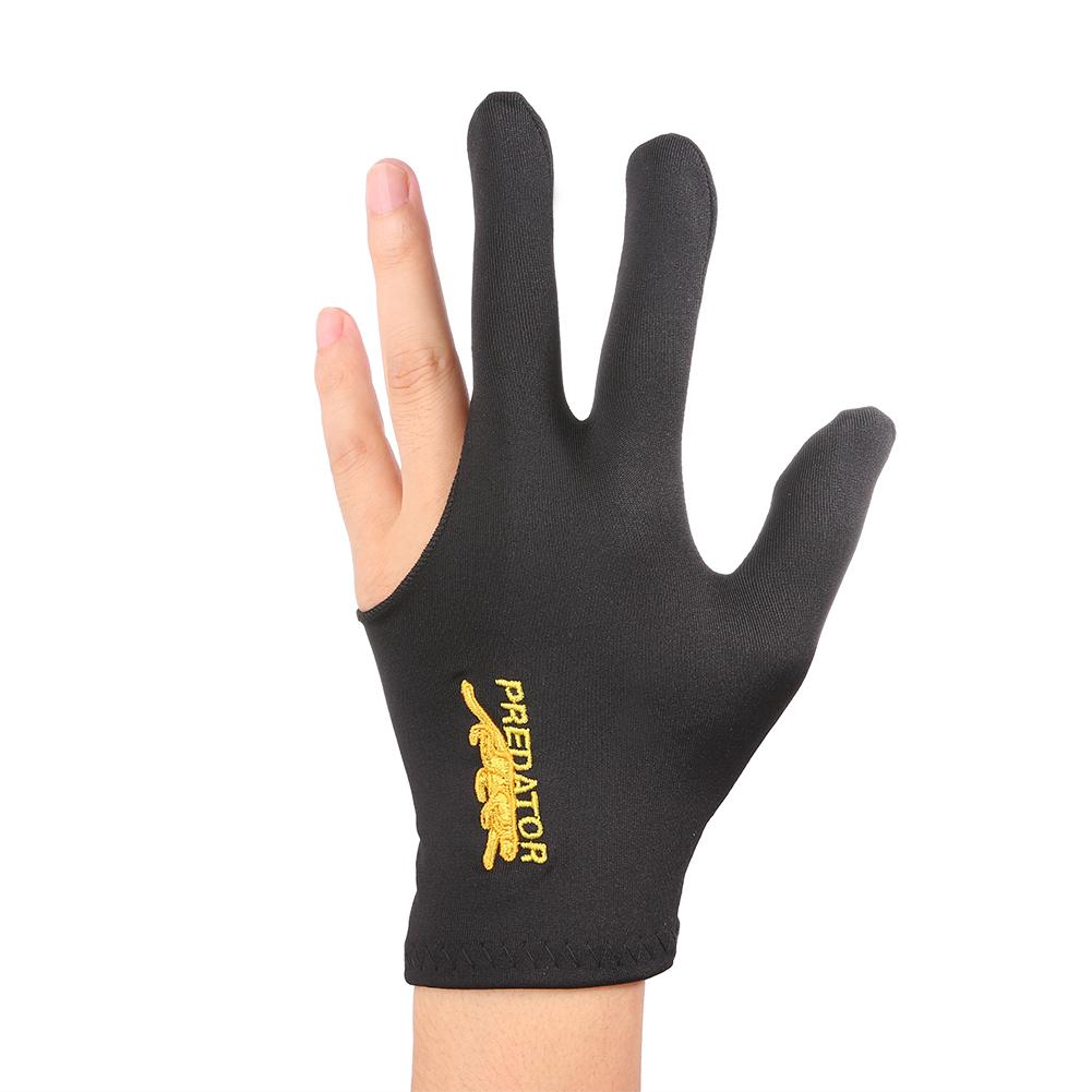 Guantes elásticos de taco de billar inglés, Tres dedos abierta para mano izquierda, telas de Lycra, bordado, accesorio de billar: Default Title