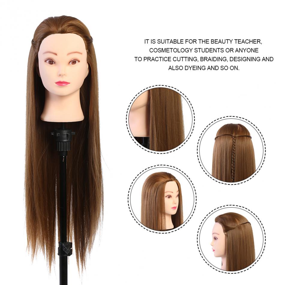 Peluquería práctica de maquillaje modelo extensiones de pestañas cabeza de maniquí para peluquería muñeca de entrenamiento 60cm cabeza de peluca sin soporte