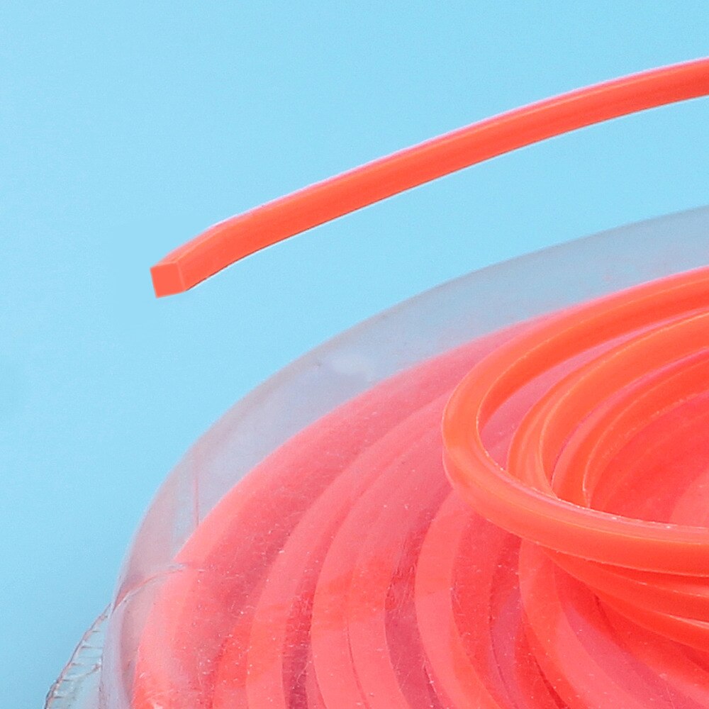 3.0mmx1LB Nylon Strimmer Spool Line Trimmer Brush Cutter Lawnmower Wire Square Rope Orange Parts Garden Tool