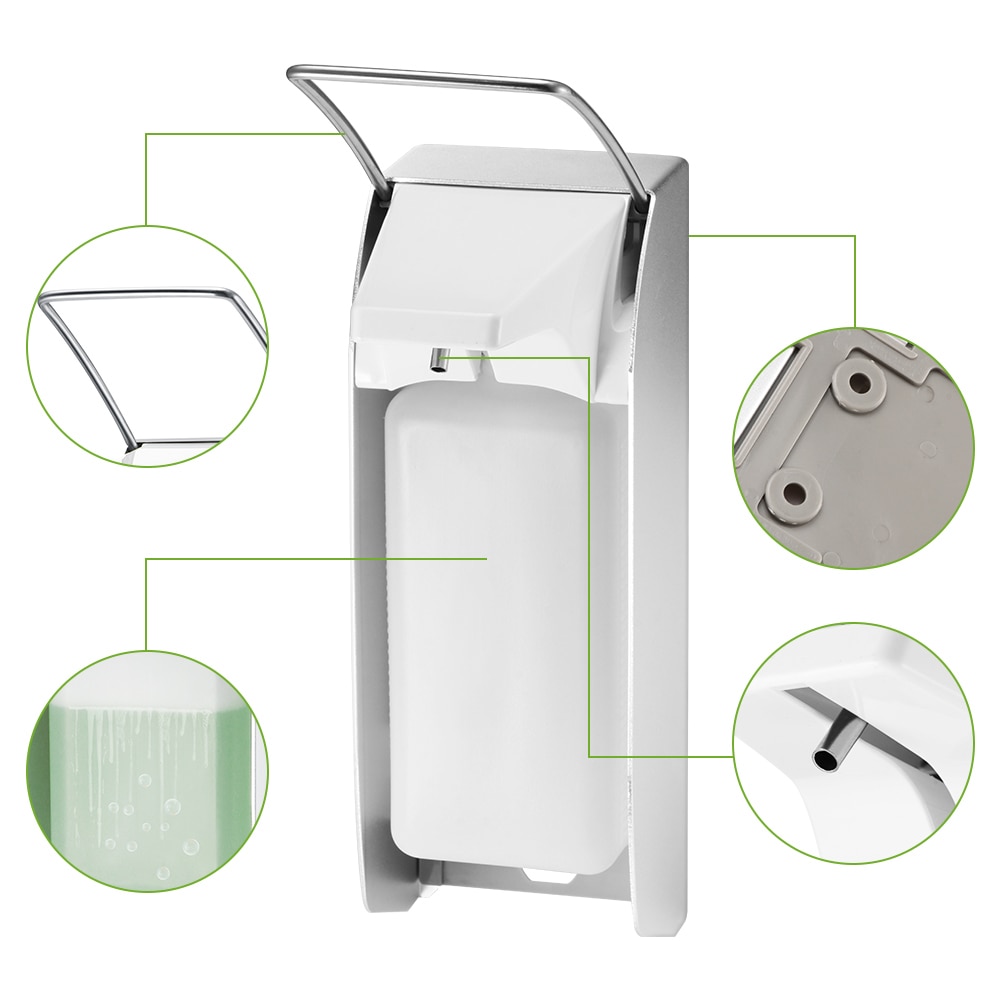 500ml Liquid Soap Dispenser Elbow Press Disinfectant Dispenser Wall-Mounted Soap Pumps Soap Dispenser For Hotel Kitchen