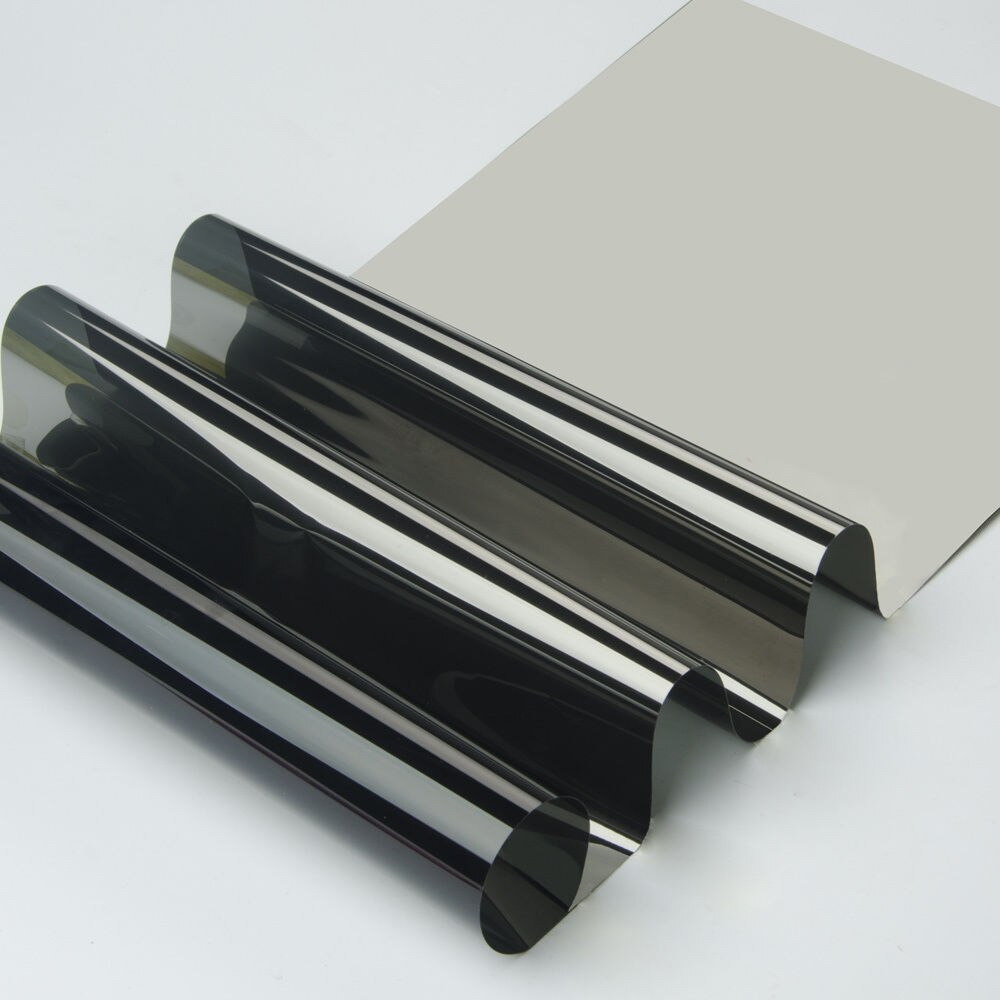 0.5x3m Zwart & Zilver Reflecterende Glasfolie Spiegel Anti UV Glasfolie Decoratieve Warmte Controle privacy Glas Tint