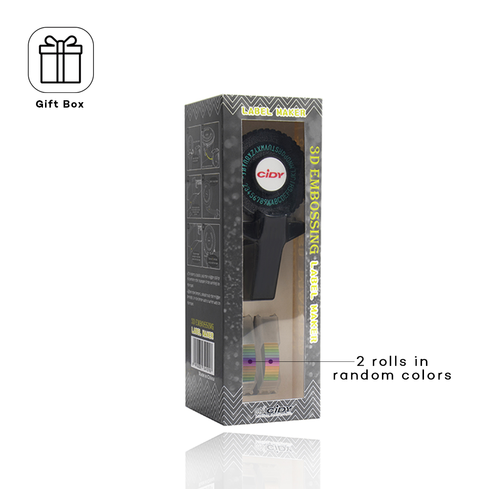 Fabricantes de etiquetas manuales negras Cidy C101 para grabación en relieve en 3D de 9mm, cintas de etiquetas de plástico, reemplazo de Mini máquina de escribir Manual de Motex E101