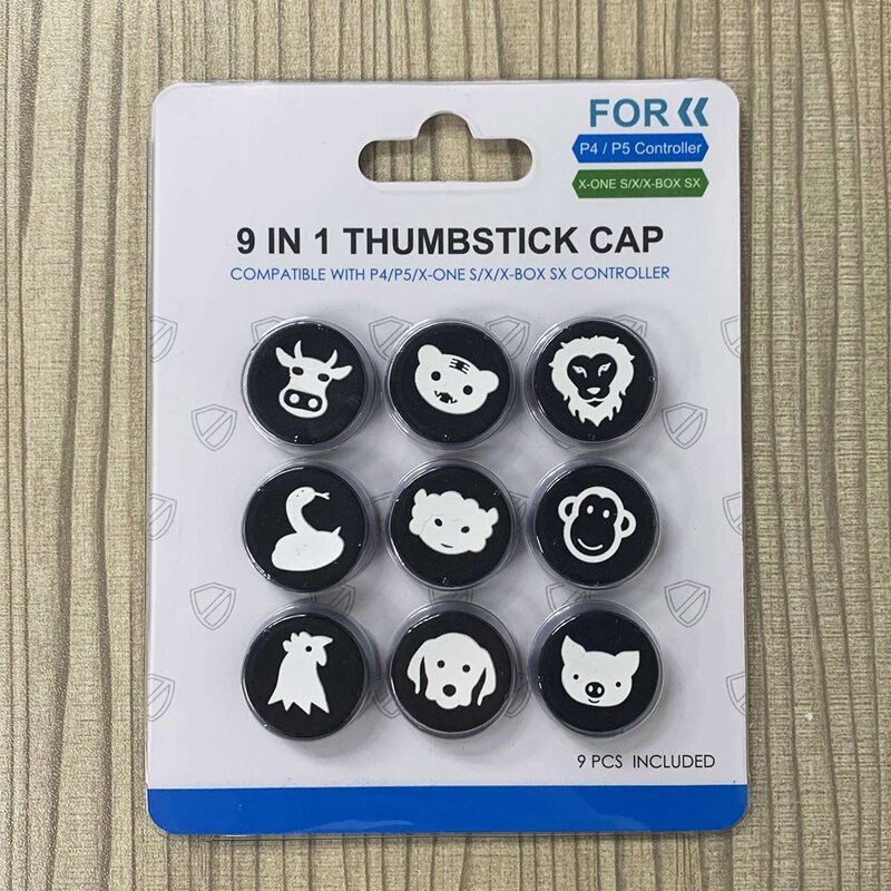 -9 in 1 gamepad-rockerkappe tierkappe rutschfeste rocker-schutzkappe für  ps4 / ps5 /  xbox series x / s / one controller